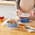 thumbnail image 3 of MALACASA Ceramic Bowls with Lids, 36 oz Salad Bowls Set of 2, Pasta Bowls for Salad, Cereal, Dishwasher Safe, White, 3 of 10