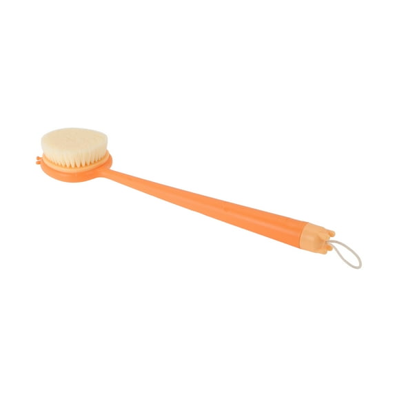 Unique Bargains 1 Pc Cute Long Handle Bath Brush for Bathroom Orange