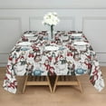 thumbnail image 3 of Multicolor Christmas Snowman Pattern Square Tablecloth,Waterproof Square Table Cover,Wipeable Spillproof Washable Table Cover for Home Kitchen Party Decor 42"X42"(107x107cm), 3 of 6