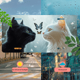 thumbnail image 5 of 1 Pcs 2D Flat License Plate Covers & Frames, Two Cats with For Decorative Front, Waterproof For Decoration Aluminum License Plate Covers & Frames Cover For Men Women, 12" X 6", 5 of 7
