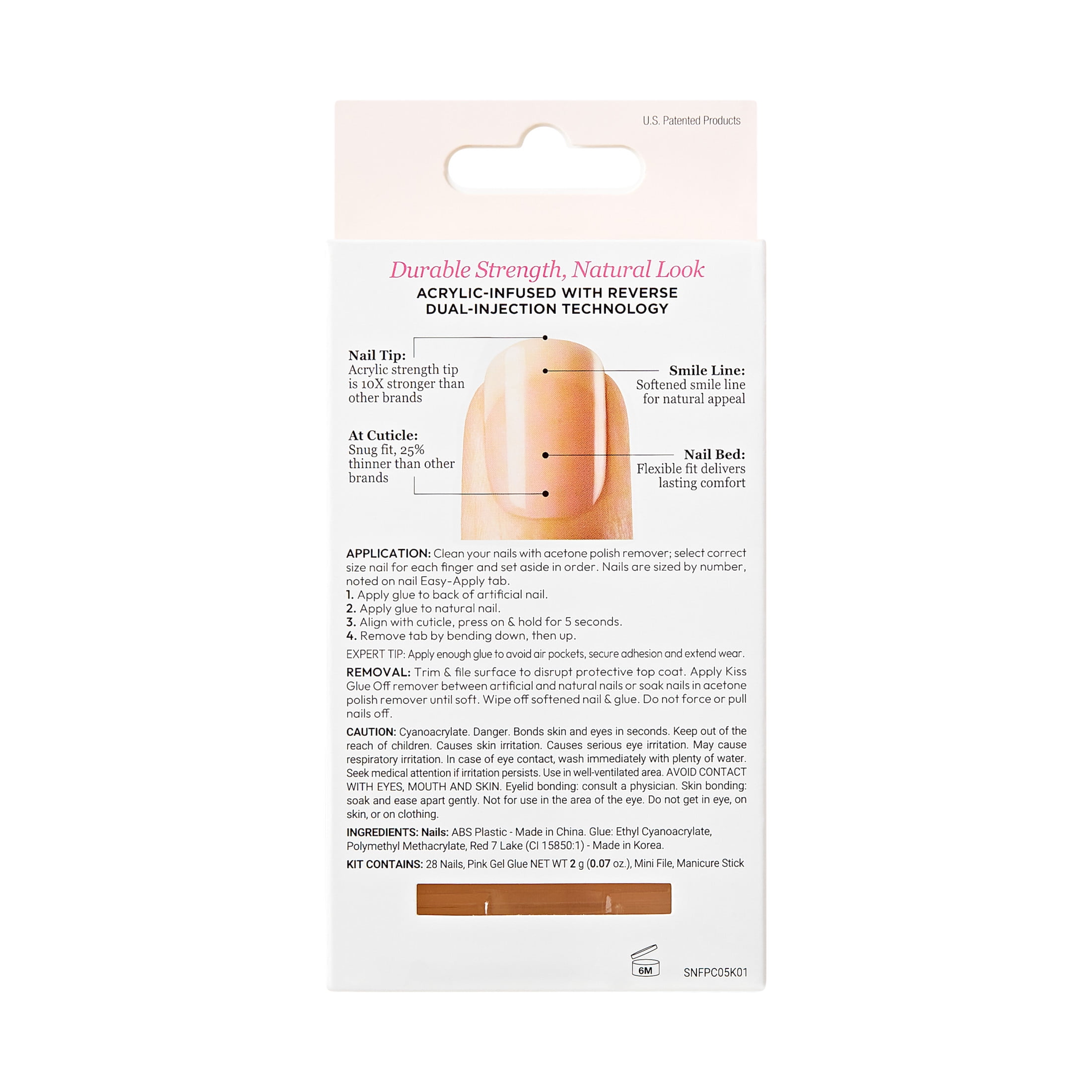 Kiss Salon Acrylic Nude French Press On Nails - Leilani