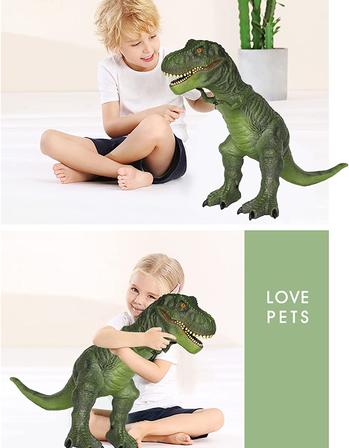 Gzsbaby Realistic 28" Dinosaur Toys for Boys Kids Action Figures, Green