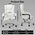 thumbnail image 5 of E-motie High Back Office Chair, Ergonomic Chair with Adjustable Headrest and Footrest for Home Office, 500 lbs, White, 5 of 10