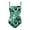 Green Leaf, variant on Women Swimsuit One Piece Bathing Suit Square Neck Cutout Back Tummy Control with Adjustable Spaghetti Straps