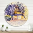 thumbnail image 2 of Designart 'Old Wooden White House In Country Side Village During Afternoon Glow' Traditional Circle Metal Wall Art 11x11 - Disc of 11, 2 of 5
