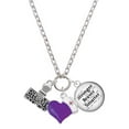 thumbnail image 1 of Delight Jewelry Silvertone 3-D ''Bite Me'' Stamp - Purple Heart Nurse Strong Zoe Necklace, 1 of 4