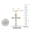 thumbnail image 4 of Dazzlingrock Collection 0.30 Carat (ctw) 18K Round Diamond Men's Ladies Unisex Cross Pendant 1/3 CT, Rose Gold, 4 of 4