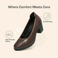thumbnail image 3 of BURUDANI Women's Chunky Closed Toe Low Block Heels Work Pumps Comfortable Round Toe Dress Wedding Shoes WIDE SHOES, 3 of 8