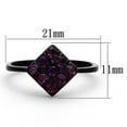 thumbnail image 2 of IP Black(Ion Plating) Stainless Steel Ring with Top Grade Crystal in Amethyst for Women Amethyst Stone Color Style TK1301 Size 7, 2 of 4