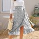 thumbnail image 1 of Faldas Midi De Verano Faldas midi divididas irregulares para mujer Falda bohemia con estampado floral de gasa (Blanco XL) Cgtredaw para Mujer Blanco T XL, 1 of 5