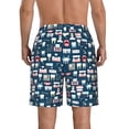 thumbnail image 3 of KLL Dental Seamless Men's Casual Summer Beach Shorts Hawaiian Shorts with Pockets-X-Large, 3 of 5