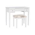 thumbnail image 3 of Linon Coiffeuse Papillon et Tabouret Rembourré Miroir Relevable 2 Tiroirs en Bois Blanc, 3 of 16