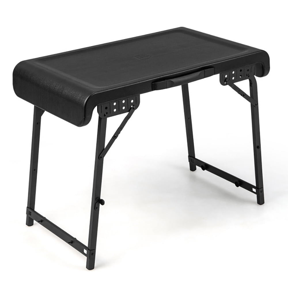 Aimee Lii 3 Pieces Folding Camping Table Stool Set with 2 Retractable LED Stools, Folding Table for Camping and BBQ, Black Aimee Lii 3 Pieces Folding Camping Table Stool Set with 2 Retractable LED Stools, Folding Table for Camping and BBQ, Black