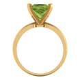 thumbnail image 4 of 2.5 ctw Solitaire Anniversary Ring for Women | Princess Cut Natural Peridot | Hyperallergenic Solid 18K Yellow Gold, 4 of 5