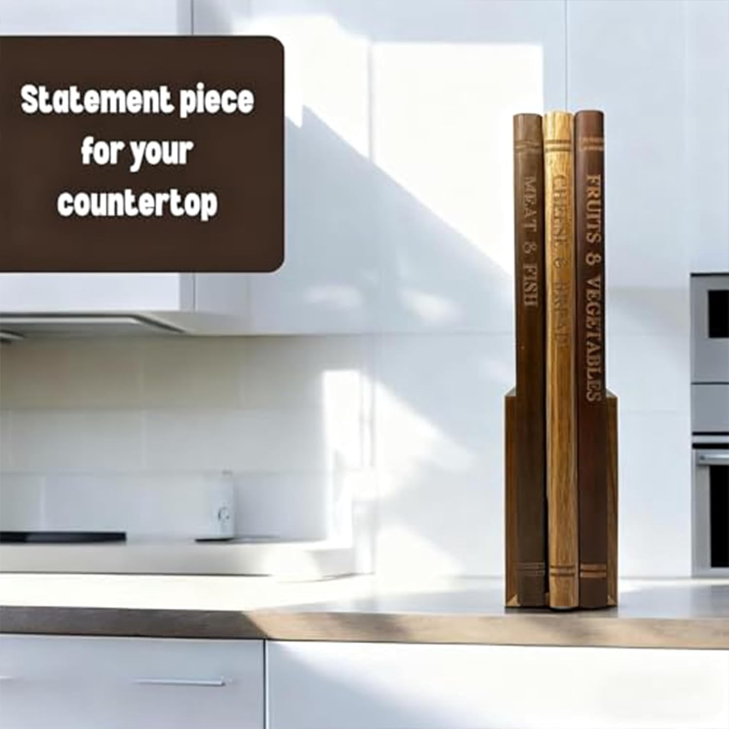 Cutting Board That Looks Like Books, Book Cutting Board Set, 2026 New Chopping Board Set Of 3 With Stand, For Fruits, Vegetables, Meat, Fish, Cheese And Bread