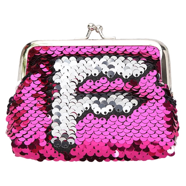 Porte-monnaie Portable Mini Portefeuille à Paillettes Sac de Rangement pour Écouteurs Porte-Monnaie