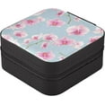thumbnail image 3 of Watercolor Orchid Jewelry Box Portable PU Leather Jewelry Mini Case with Removable Tray Display Earrings Bracelets Rings Necklaces for Women Women Gifts, 3 of 7