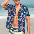 thumbnail image 5 of Lsque Lilies Flowers pattern Hawaiian Shirt for Men, Unisex Summer Beach Casual Short Sleeve Button Down Shirts-3X-Large, 5 of 9