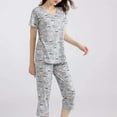 thumbnail image 4 of Tops de pijama para mujer con pantalones capri Conjuntos de pijama Xemadio CJWUS-5059, 4 of 6