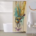 thumbnail image 6 of Shower Curtain, Cartoon Dragonfly Art Waterproof Fabric Plastic Shower Curtain, Drying Fast Bathroom Curtain with 9 Buttonholes, Ruffle Shower Curtain 60x72in, 6 of 8