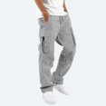 thumbnail image 2 of TOMVIGX Cargo Pants for Men Drawstring Sweatpants Elastic Waist Athletic Hiking Workout Pants Casual Straight Leg Joggers Baggy Work Pants, 2 of 6