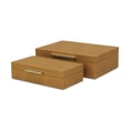 thumbnail image 6 of Lusan Rectangular Decorative Box Set - Camel Brown Faux Shagreen, 6 of 11