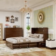 thumbnail image 2 of ModMakers Murphy Bed Cabinet, Queen Foldable Bed Chest with Drawers for Bed Room, Modern 2 in 1 Convertible Chest Bed with USB and Charging Ports for Adult, Easy Assembly, Brown, 2 of 8