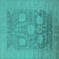 thumbnail image 1 of Ahgly Company Machine Washable Indoor Square Oriental Turquoise Blue Industrial Area Rugs, 3' Square, 1 of 4