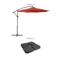 thumbnail image 3 of CorLiving 9.5ft Tilting Cantilever Outdoor Patio Umbrella with Steel Frame, 8 Support Arms, and Base Weights Included, 3 of 7