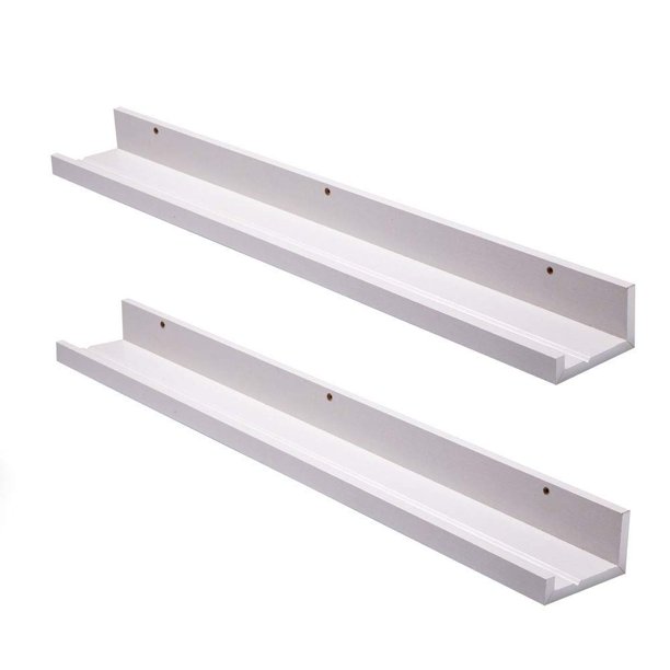 Muzilife WallMounted White Wood Floating Shelves,35.4 inch Picture