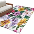 thumbnail image 6 of Spring Blooms Botanicals Area Rug 4x6 Washable Rug Non Slip Colorful Summer Botanical Large Area Rug Indoor Floor Carpet for Entryway Bedroom Kitchen Living Room Home Office Dining Room Nursery, 6 of 8