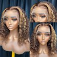 Beauty Clearance Under 10 Short Roll Curly Hair Middle Score Wig