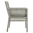 thumbnail image 5 of Pemberly Row Outdoor Patio Wicker Rattan Dining Armchair in Gray (Set of 2), 5 of 6