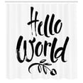 thumbnail image 3 of Ambesonne Saying Shower Curtain, Hello World Tree and Words, 69"Wx84"L, Charcoal Grey White, 3 of 3