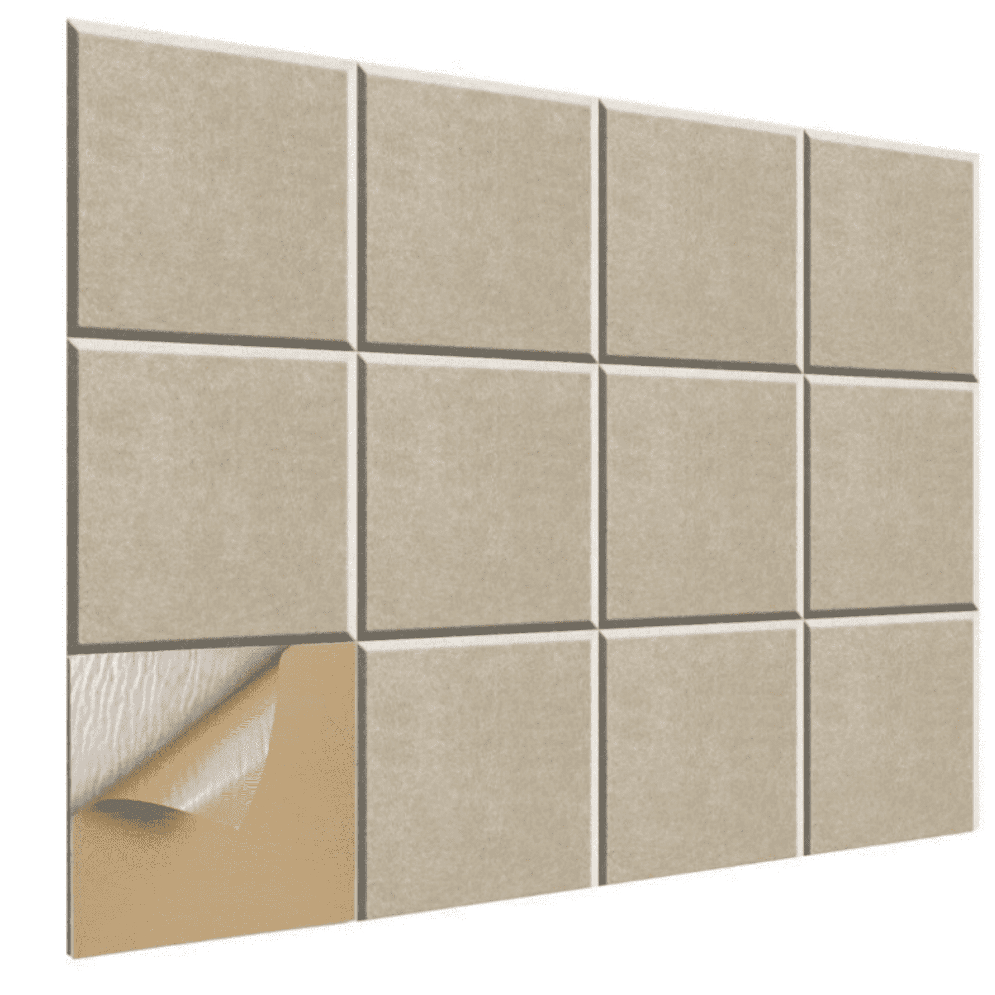 Acoustic Panels Self Adhesive Sound Proof Felt High Density Sound Acoustic Felt Panel 12x12x0.4 Inch Square Wall Panels in Home Office Reccording Room Studio (Dark Camel 12pcs)