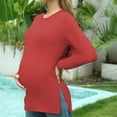 thumbnail image 5 of UFOUND Maternity Blouse Women's T Shirts Tiered Basic Solid Color Casual Pregnancy Tops Long Sleeves Shirt, 5 of 5