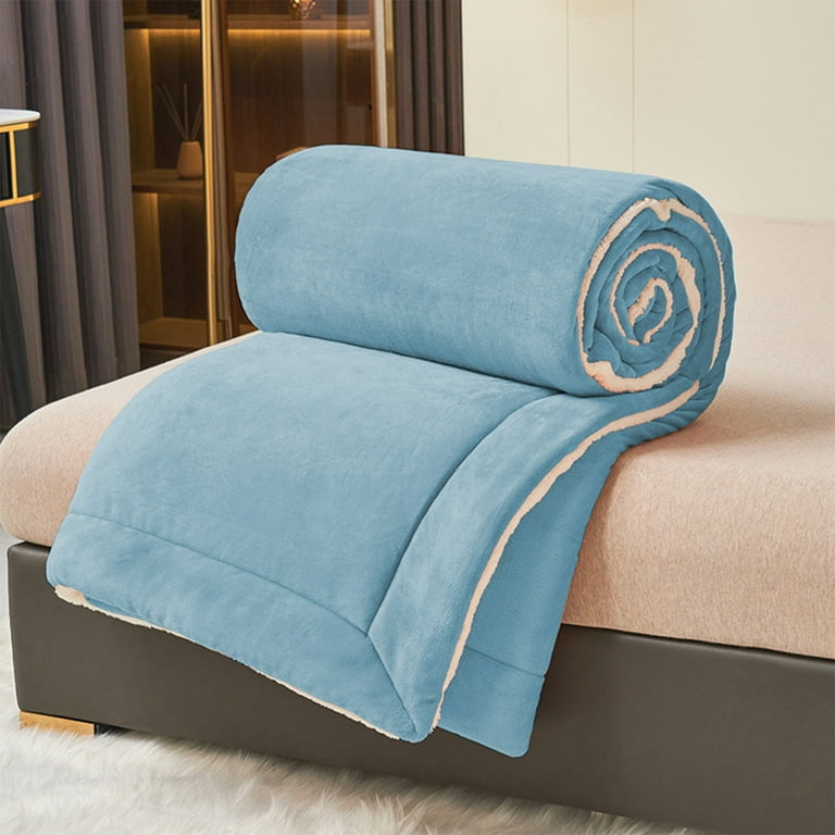 Ultra Soft Reversible Sherpa Fleece Blanket - Cozy Winter Throw For Bed & Couch In Orange, Full Size 88x88 Inches