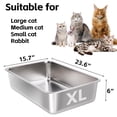 thumbnail image 3 of Caja de arena para gatos EGMEHOAD de acero inoxidable XL para grandes felinos, 3 of 8