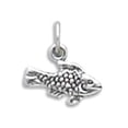 thumbnail image 1 of Sterling Silver 20" Unisex 1.5mm Box Chain Small 3D Scaled Fish Pendant Necklace, 1 of 2