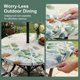 thumbnail image 5 of Round Outdoor Tablecloth with Umbrella Hole and Zipper, Spring Floral Daisy Tablecloth with Elastic Waterproof, Eucalyptus Leaves Watercolor Botanical Patio Table Covers for 36" - 44" Pool Tables, 5 of 9