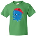 thumbnail image 3 of Inktastic Pirate Octopus, Blue Octopus With Red Pirate Hat Youth T-Shirt, 3 of 5