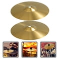 thumbnail image 3 of Eease 2pcs Drum Set Cymbals Jazz Drum Cymbal Brass Crash Cymbal Music Instrument Cymbals, 3 of 7