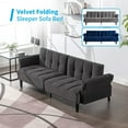 Mjkone 77" W Convertible Futon Sofa Bed, Velvet Loveseat Sleeper Sofa