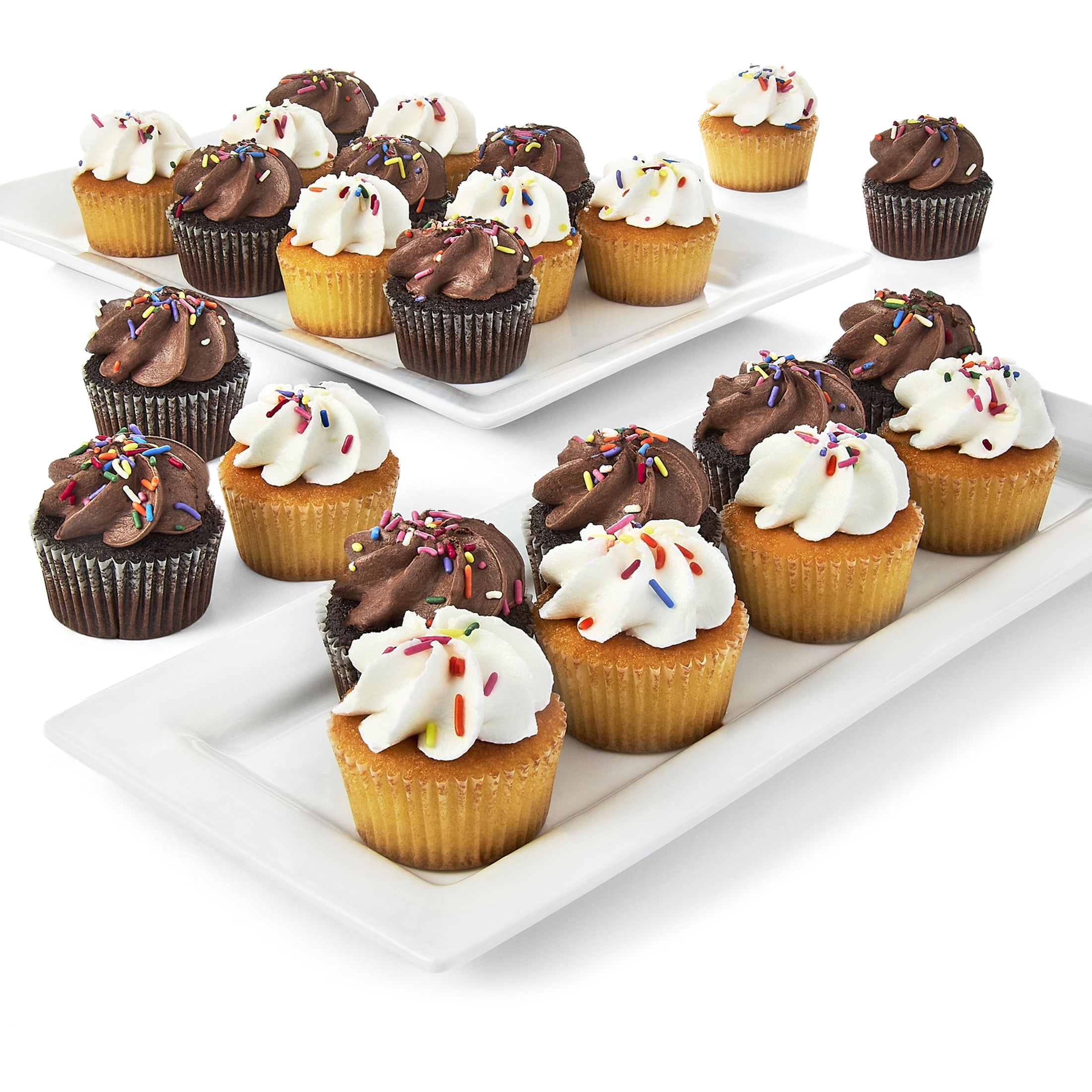 Freshness Guaranteed Vanilla and Chocolate Cupcakes with White and Chocolate Icing and Sprinkles, 52.5 oz, 24 Count