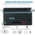 thumbnail image 5 of 7-Color Backlit Bluetooth Keyboard Folio with Pencil Holder for 11-inch iPad Air M2/M3/M4 (2024/2025/2026), iPad Air 4th & 5th Generation,Black, 5 of 8