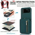 thumbnail image 6 of Allytechgroup Galaxy Z Flip 4 Wallet Case for Women Girls, Crossbody Shoulder Strap RFID Blocking Shockproof Cards Slots PU Leather Case Cover, Green, 6 of 7