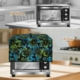 thumbnail image 4 of Whosucclay Blue Green Hibiscus Print Microwave Oven Cover, Dustproof Water Resistant Machine Protector Oil-Proof Decorative Kitchen Appliance Cover 20.9" x 15.7" x 12.4"inches-L, 4 of 7