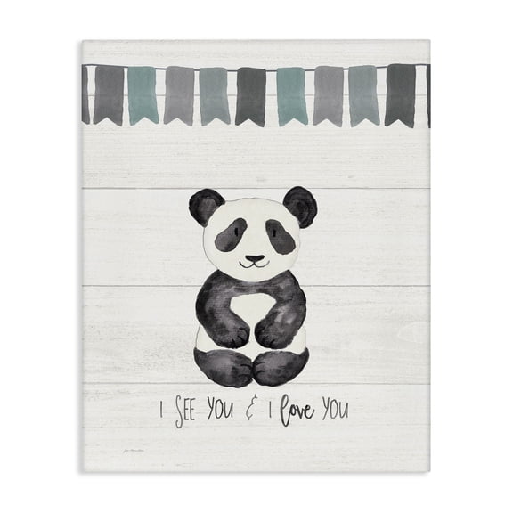 Stupell Industries Cottage I See You Panda Canvas Art, 16 x 20, by Jo Moulton