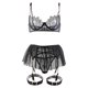 thumbnail image 2 of Gibobby Conjunto de lencería de encaje Lencería de Mujer de Encaje Sexy Mesh de Dormir Boudoir Outfits Lingerie Plus Size Body Lencería Conjunto De Lencería Sexy(Negro, G), 2 of 5