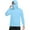 9b# Light Blue, variant on Mens UPF 50+ Sun Protection Hooded Shirt with Integrated Face Cover Long Sleeve Lightweight Rash Guard Shirts White M